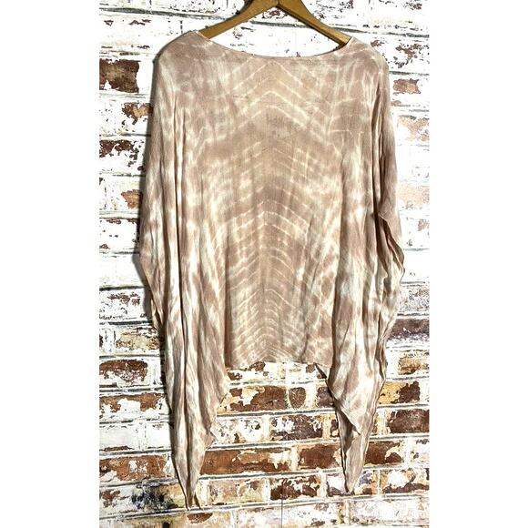 Blue Life Tie Dye Spiral Oversized Lightweight Knit Poncho Cover Up - Picture 8 of 8